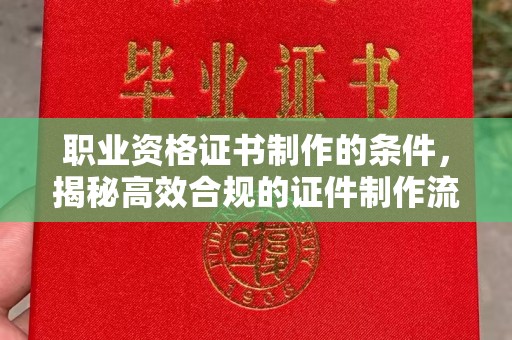 肥东职业资格证书制作的条件，揭秘高效合规的证件制作流程
